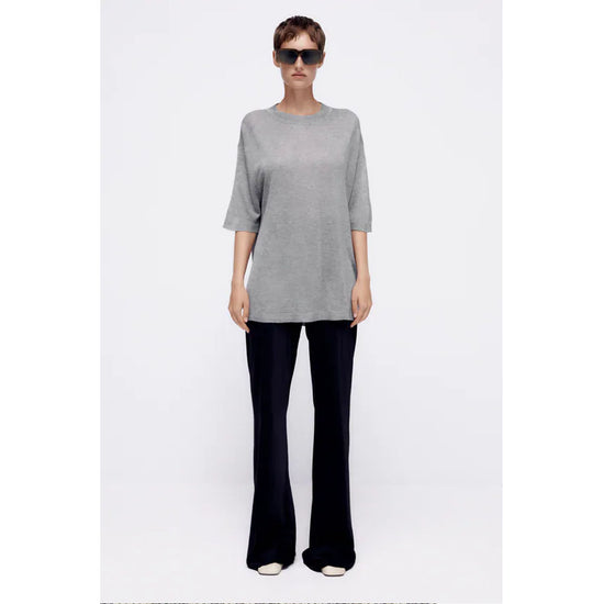 Zara- Oversize Knit Top- Grey