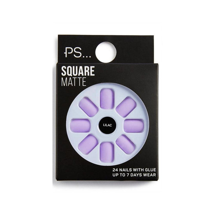 Primark- Sqare Matte Rectangular matte artificial nails- Lilac