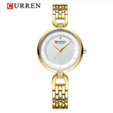 Curren- Latest Stainless Steel Waterproof Japan Quartz Wrist Watch 0952-Gold