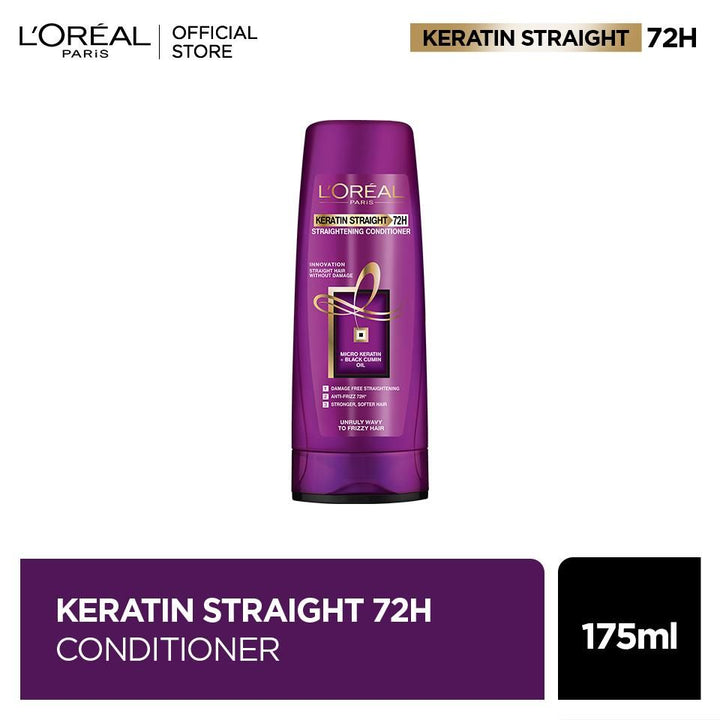 L’Oreal Paris- Keratin Straight 72H Conditioner 175ml