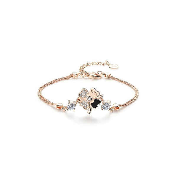 Zardi- Floral - AAA Zircon - Adjustable - Bracelet For Women - Rose Gold - AB83