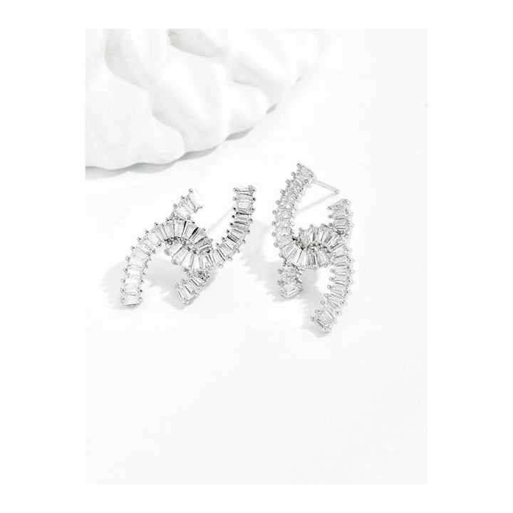 Shein- Zircon Decor Geometric Earrings