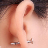 Shein- Huggie Hinged Hoop Earrings -1pc