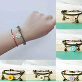 Shein- Fashion Jewellery Bracelet Anklet Charm Beautiful Boho Chain Daisy Jewellery Flower Beads Girls