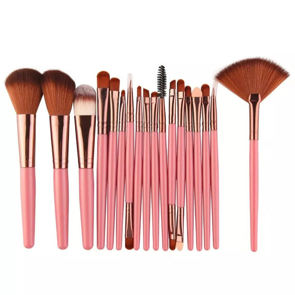 The original 18 Pcs Make Up Brushes Set Pink