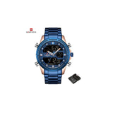 Naviforce- 9138 Brand Stainless Quartz Led Analog & Digital Military Watch With Brand Box