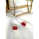 Bijouterie- Maroon Pearl Earrings