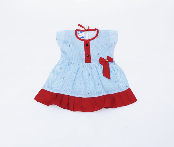 The Original - 2 Piece cherry Stripe Kids Frock