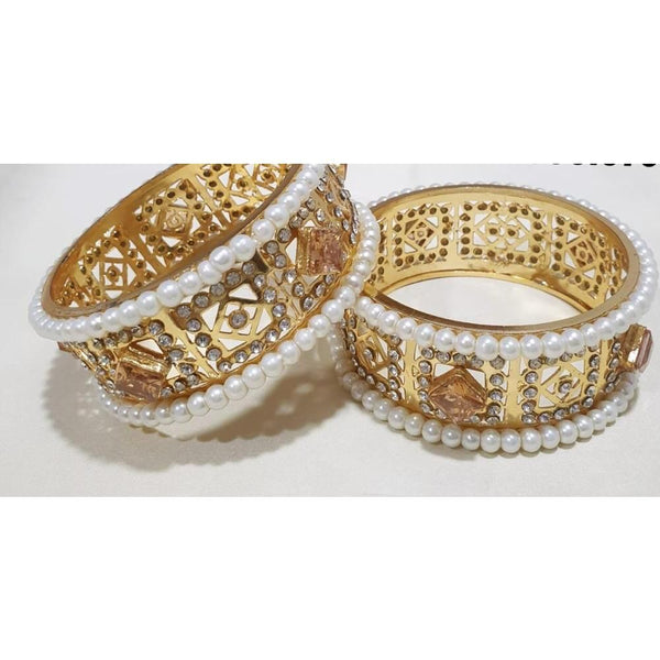 House Of Jewels- Gold White  Bangles