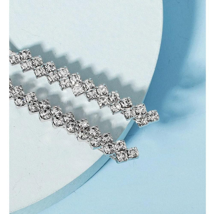 Shein- 2 pcs rhinestone embossed hair clips