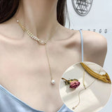 Shein- Fashion Jewellery 2021 New Style 2 Pearls Necklace For Women