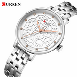 Curren White Stainless Steel Watch For Women