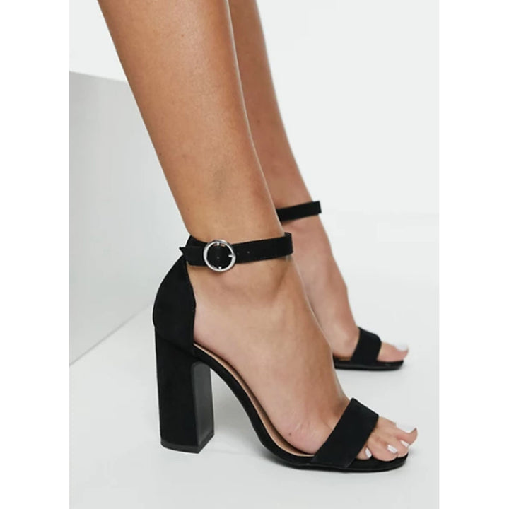 Asos Design- New Look Block Heel Sandal In Black