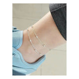 Shein- Silver Chain With Beads Anklets
