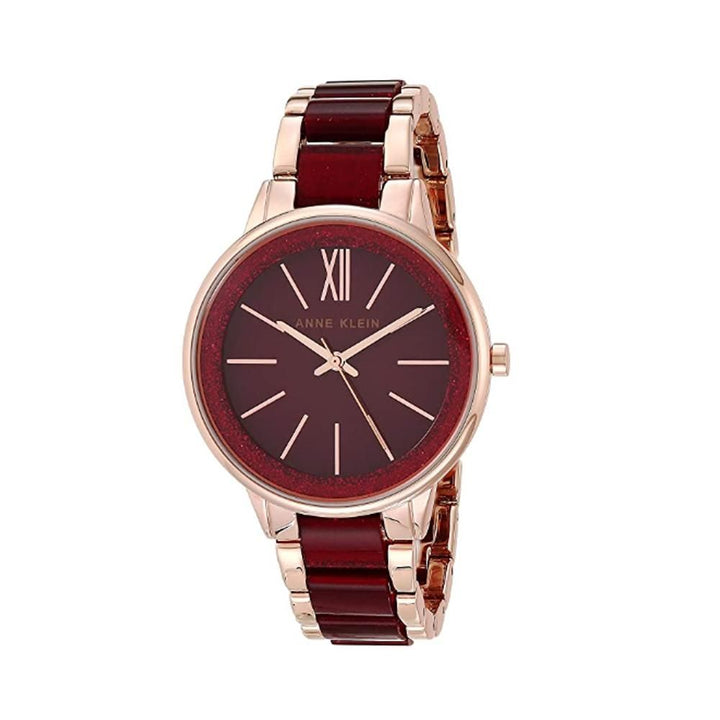 Anne Klein Womens Resin Bracelet Watch - Burgundy/Gold