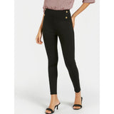 Max Fashion- Black Solid Skinny Fit Mid-Rise Ponte Pants with Elasticated Waistband