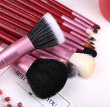 The Original 12 Pcs Premium Quality Professional Make Up Brushes Red