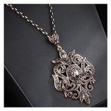 Dama Rusa- Luxurious Russian Antique Gold Pendant Necklace for Women- TM-PT-25