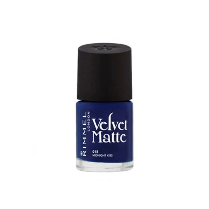 Rimmel- London Velvet Matte Nail Polish Midnight Kiss Blue 015), 12ml