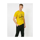 Koton Male Yellow Printed Printed T-shirt