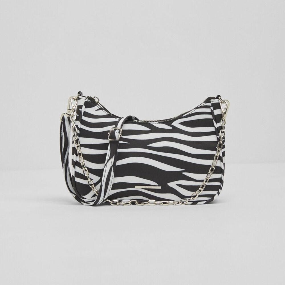 Bershka Animal Print Satiny Bag With Chain Bagallery