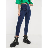 Asos Design- Collusion x002 Jegging With Raw Hem In Blue