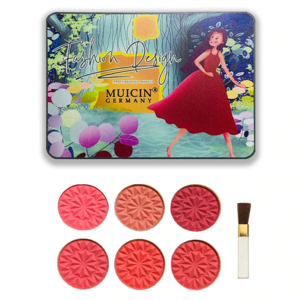 MUICIN - Fashion Design Matte Blusher & Eyeshadow Kit - 6 Colors