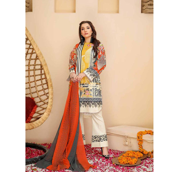 Royal 3 Pc Unstitched Lawn Collection By SS-04