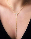 The Marshall - Exclusive Golden Long Strip Pendant Necklace for Women - TM-PT-009