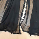 Zardi- Chiffon Dupatta With 4 Sided Lace – Large – Black ZD590