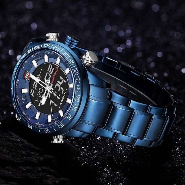 NaviForce- Steel Band Quartz DUAL TIME EDITION NF9093