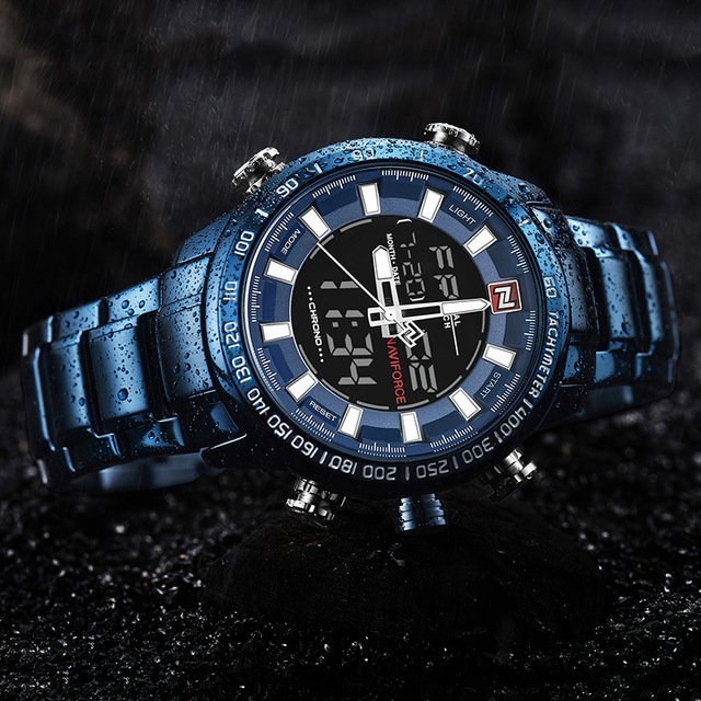 NaviForce- Steel Band Quartz DUAL TIME EDITION NF9093