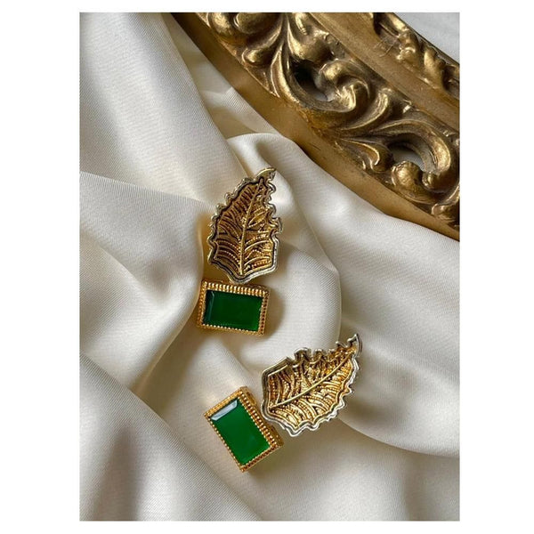 Jewels by Noor- green egyption leaf earrings