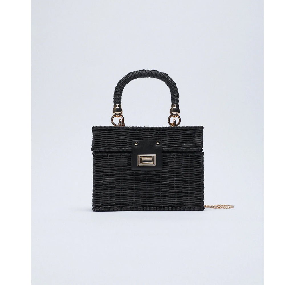 Zara black wicker discount bag