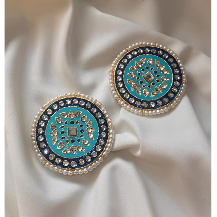 House of Jewels- Light/Dark blue  Meenakari Studs