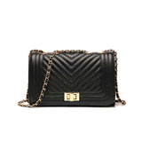 Shein- Black Chain Bar Crossbody Bags