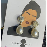 Garnet lane- Zircon Pearl Drop Starling- Silver