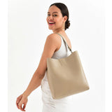 Bagzone- Mink Womens Magnetic Zipper Compartment Shoulder Bag 10VA2067