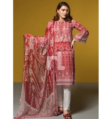 Nishat Linen- Digital Printed Lawn 2 Piece Red