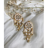 Jewels By Noor- white chand bali