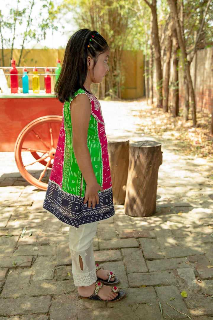 Multi Embroidered Lawn Kurta Kids East