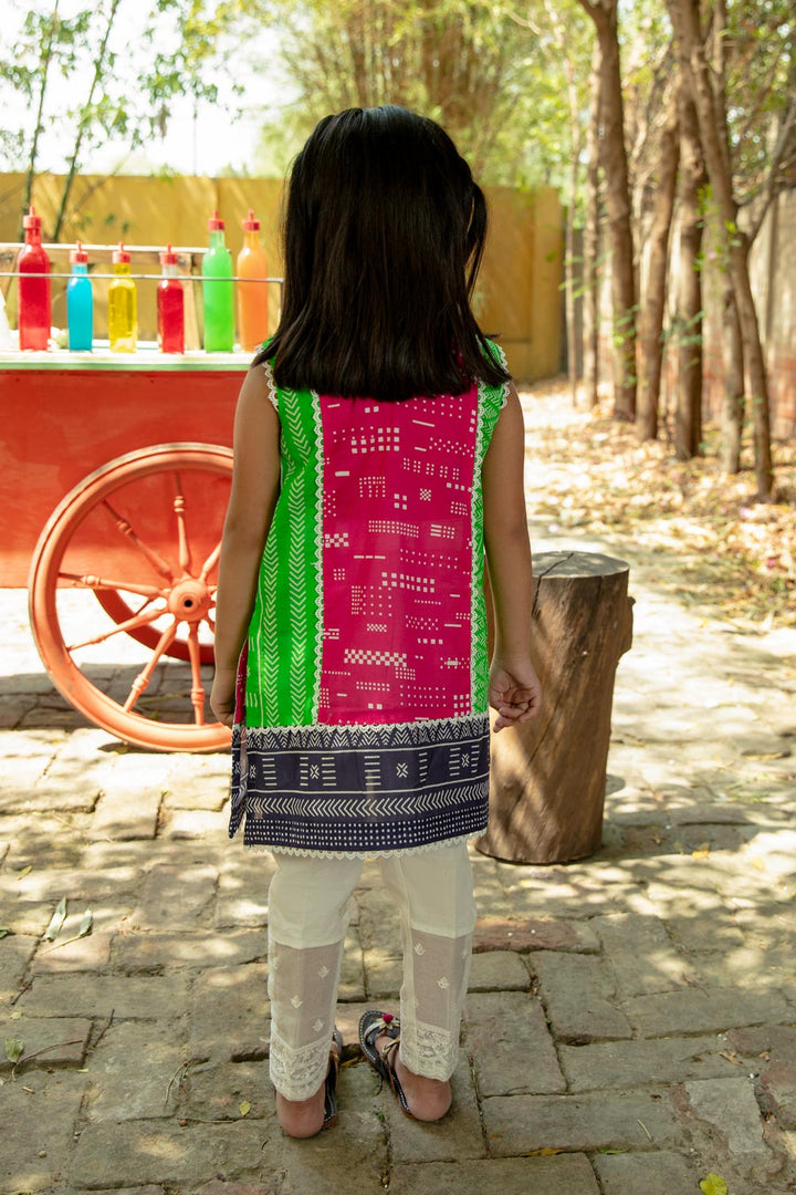 Multi Embroidered Lawn Kurta Kids East