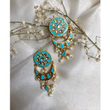 Jewels By Noor- Sea green chand bali