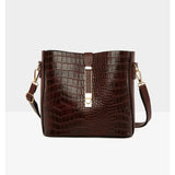 The Bagmori- Claret Red Womens Bottom Bottomed Croco Patterned Accessory Bag M000003819