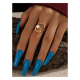 Shein- Faux Pearl Round Decor Ring