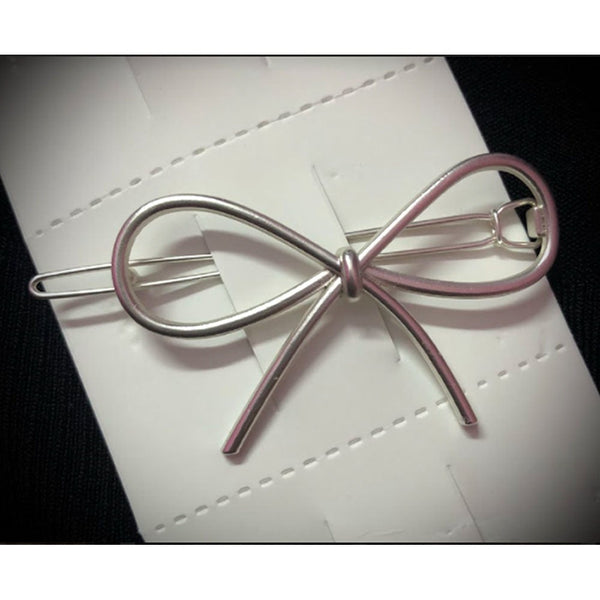 Beri- Metal Bow Clip - Silver