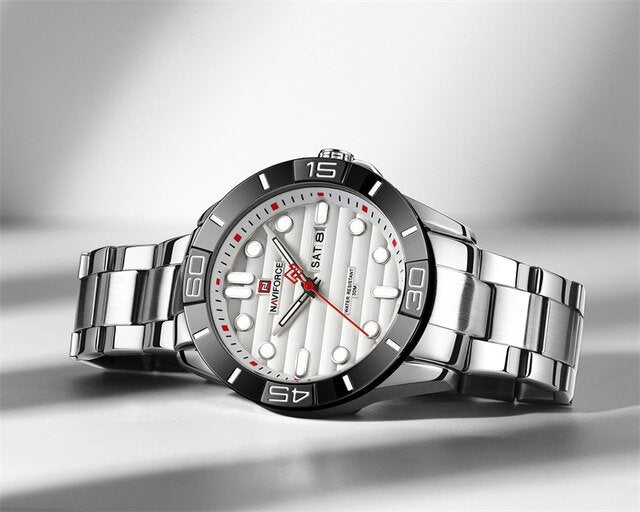 NAVIFORCE- Day And Date Edition nf-9198-1 Silver White