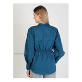 Modanisa- Petrol - Point Collar - Blouses