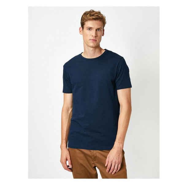 KOTON- Crew Neck Short Sleeve Basic T-Shirt - Navy