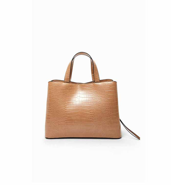 Stradivarius- Coconut Effect Tote Bag- Beige